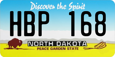 ND license plate HBP168