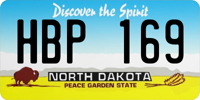ND license plate HBP169