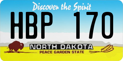 ND license plate HBP170