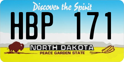 ND license plate HBP171