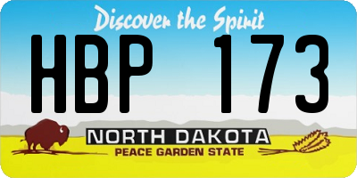 ND license plate HBP173