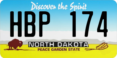 ND license plate HBP174