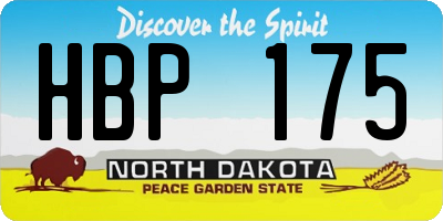 ND license plate HBP175