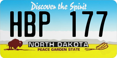 ND license plate HBP177