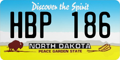 ND license plate HBP186