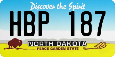 ND license plate HBP187