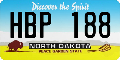 ND license plate HBP188
