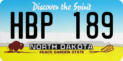 ND license plate HBP189