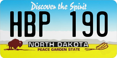ND license plate HBP190