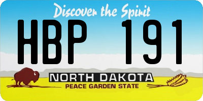ND license plate HBP191