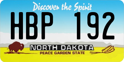 ND license plate HBP192