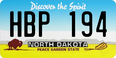 ND license plate HBP194