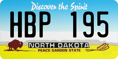 ND license plate HBP195