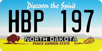ND license plate HBP197