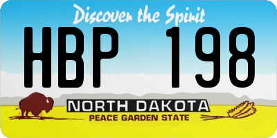 ND license plate HBP198