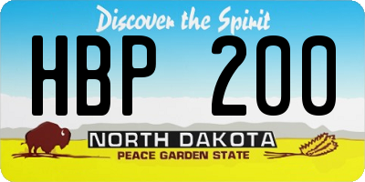 ND license plate HBP200