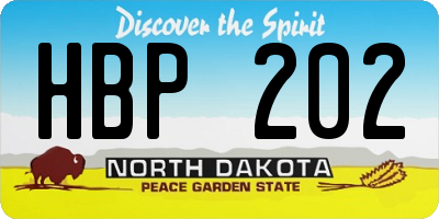 ND license plate HBP202