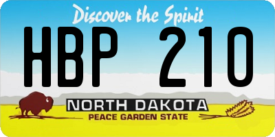 ND license plate HBP210