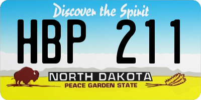 ND license plate HBP211