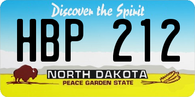 ND license plate HBP212