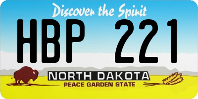 ND license plate HBP221