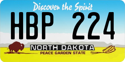 ND license plate HBP224
