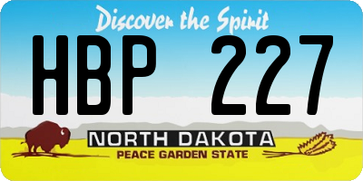 ND license plate HBP227