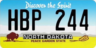 ND license plate HBP244