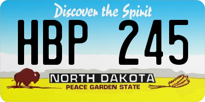 ND license plate HBP245