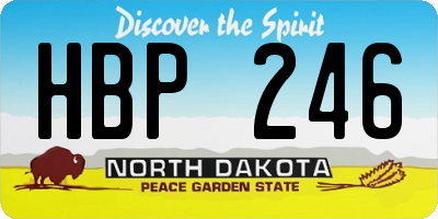 ND license plate HBP246