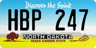 ND license plate HBP247