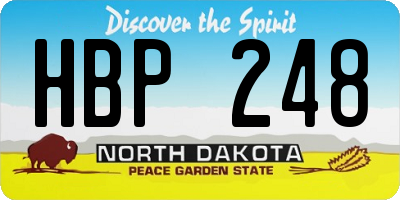 ND license plate HBP248