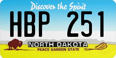 ND license plate HBP251