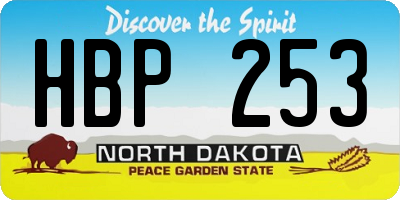 ND license plate HBP253