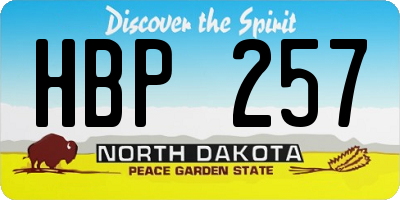 ND license plate HBP257