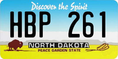 ND license plate HBP261
