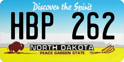 ND license plate HBP262