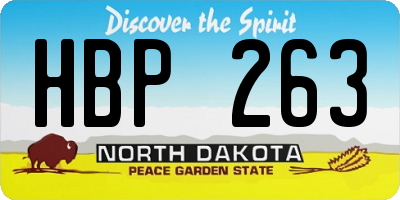 ND license plate HBP263
