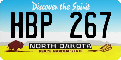 ND license plate HBP267
