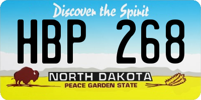 ND license plate HBP268