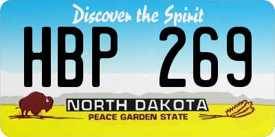 ND license plate HBP269