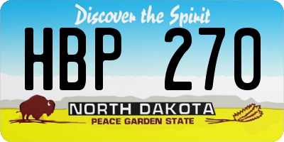 ND license plate HBP270