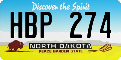ND license plate HBP274