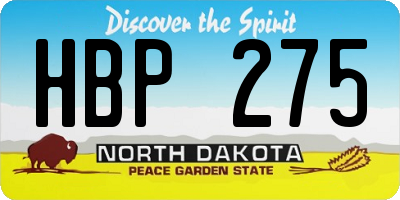 ND license plate HBP275