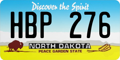 ND license plate HBP276