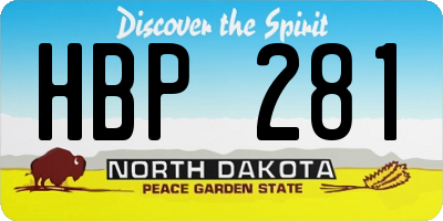 ND license plate HBP281