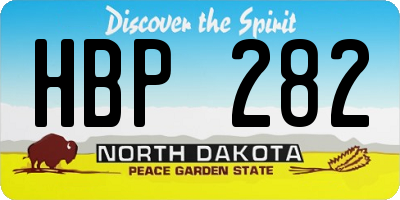 ND license plate HBP282