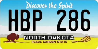 ND license plate HBP286