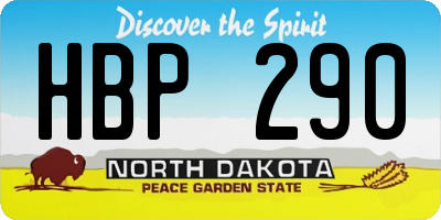 ND license plate HBP290