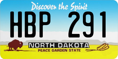 ND license plate HBP291